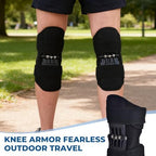 Spring-driven knee support，Knee Brace,Enhances joint assistance during stair climbing, squats, and daily activities - Ergonomic patella support with adjustable straps (Black)
