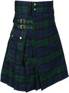 Tartan Utility Kilts for Men Tartan Kilt with Straps and Large Cargo Pockets