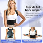 Full Back Brace Breathable Posture Corrector for Women and Men,Adjustable Back Support Straightener and Posture Belt for Women and Men to Improving Posture, Relief for Upper,Lower Back, Lumbar, Neck and Shoulder Pain.(Large)