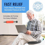 Dr. Frederick’s Original Inflatable Donut Pillow - 18" Seat Cushion for Tailbone Pain, Hemorrhoids & Bed Sores – Doctor-Developed for Postpartum, Prostatitis & Travel - Odor-Free, Durable Vinyl - Gray