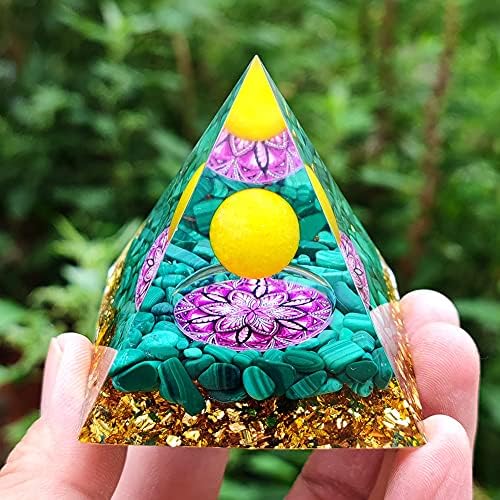 Turquoise Pyramid For Chakra Balancing Stone Pyramid Reiki Healing Crystal Positive Energy Meditation,Chakra Pyramid for Protection,Crystal Energy Pyramid(60mm)