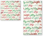IHR Ideal Home Range Dinner Napkins Disposable 3-Ply Paper Hand Towels, 8.5" x 4.5", Holiday Magic, 16-Count