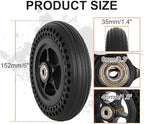 6 Inch Wheelchair Wheel Replacement Honeycomb Rubber Anti-Slip Tire, 6"x 1.4" Solid Tire Wheel Assembly Suitable for Manual/Electric Wheelchair (One Pair)