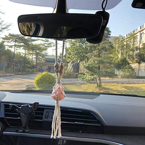 Crystal Car Hanging Ornaments Rose Quartz Healing Crystals Window Car Decorations Christmas Tree Hanging Ornaments Good Luck Home Decoration