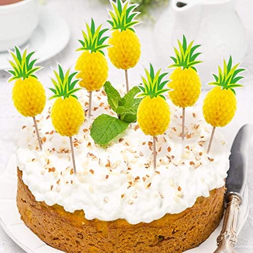 Flairs New York Happy Birthday Decorations Cup Cake Toppers Party Props (Pack of 2 Cup Cake Toppers, Pineapples)