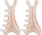 2 Pcs Gua Sha Facial Tools 4-in-1 Guasha Tool for Face Neck Eye Jaw, Gray Resin Massage Comb Head SPA Brush Scalp Massager for Hair Growth Body Tension Relief Lymphatic Drainage