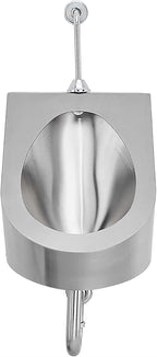 Commercial Small Urinal, 304 Stainless Steel Wall-Mounted Toilet Urinal with/Without Smart Sensor(Wall Drainage,D)