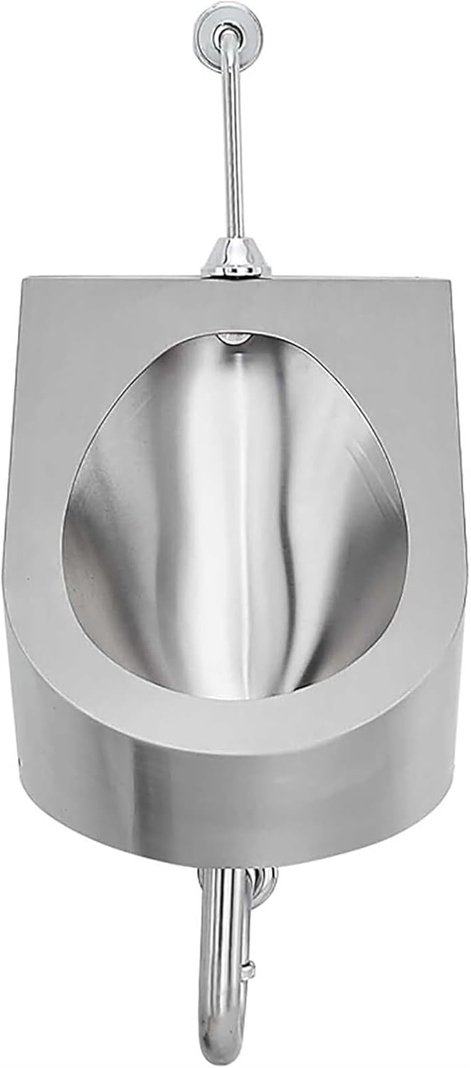 Commercial Small Urinal, 304 Stainless Steel Wall-Mounted Toilet Urinal with/Without Smart Sensor(Wall Drainage,D)