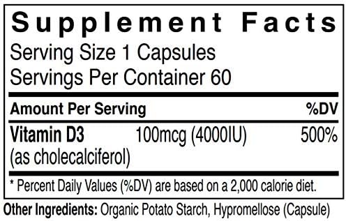 Rejuvenation Therapeutics Vitamin D3 4000IU - Supports Bone Health (60 Vegan Capsules)