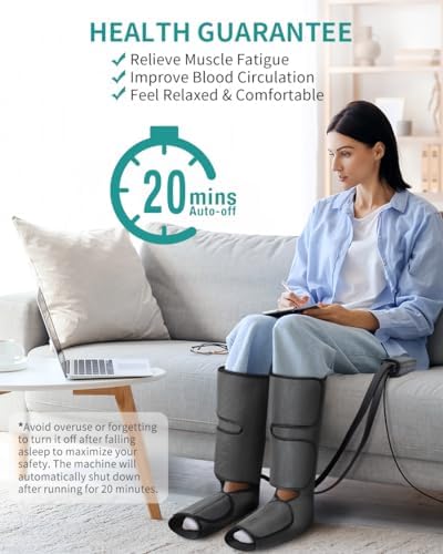 Nekteck Leg Compression Massager for Circulation and Relaxation, FSA Eligible Foot and Calf Massage Machine 2 Modes 3 Intensities with Hand-held Controller for Pain Relief, HSA Adjustable Leg Wraps