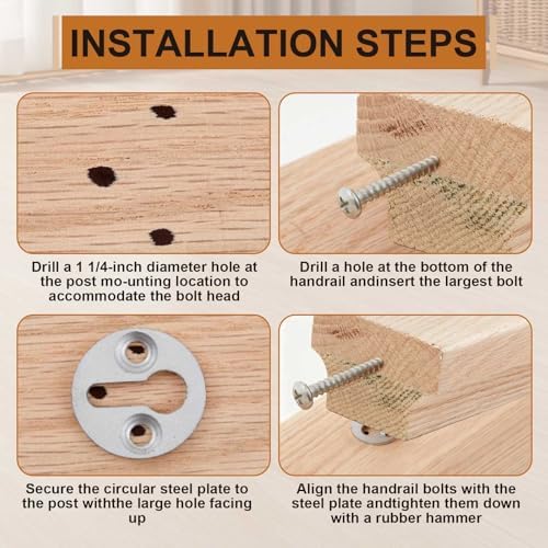 CroBlissful 2 Pack 6 ft Double Layered Red Oak Modern Style Straight Wood Handrail for Stairs, Trapezoid Stair Railing Indoor, Modern Traditional Stair Remodel