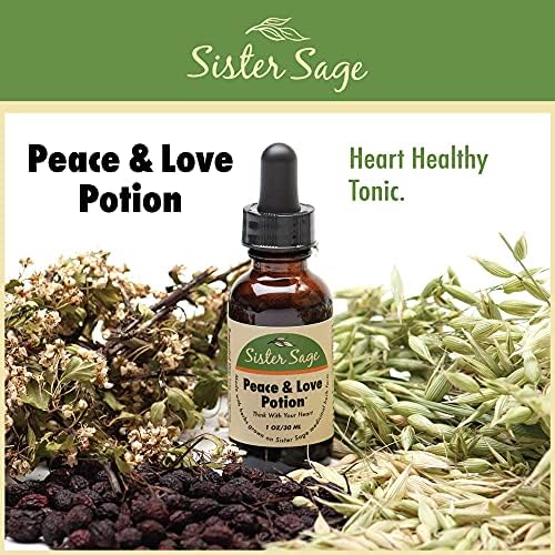 Peace & Love Potion, 100% All Natural Hawthorne Heart Support Tincture (4 Oz)