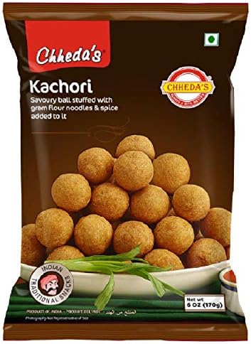 Chheda's Kachori - Crispy Spicy Snack - With Spicy Mixture Filling - Ready to Eat Snack - Indian Namkeen 170g (Pack of 4)