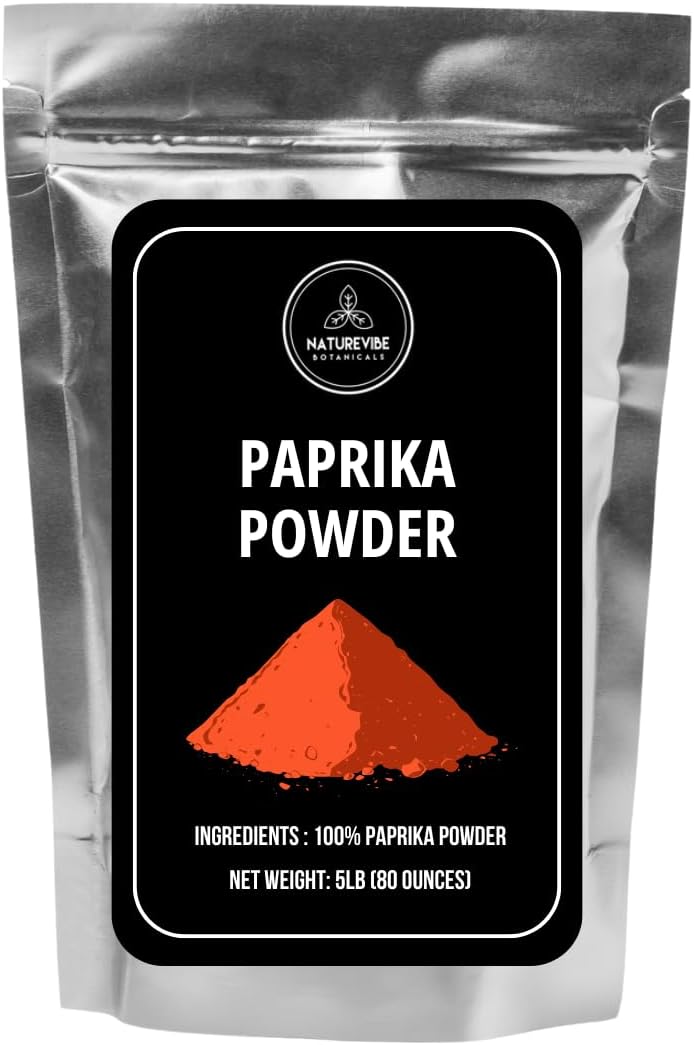 Premium Paprika Powder – 5lb Bulk | 100% Pure & Non-GMO | Sweet & Vibrant Red Seasoning for Cooking, Rubs & Garnish - 80 Ounces