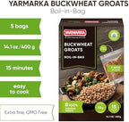 Yarmarka Boil-in-Bag Buckwheat Groats, 5 x 80g (Pack of 2) Hulled Whole Grain Kasha, Natural and Pure, Raw Toasted Buckwheat, Quick-Cook Meal