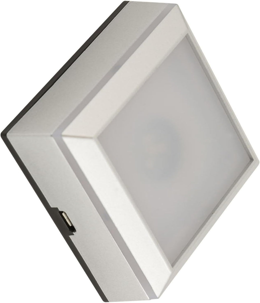 ZJchao Led Light Base, Ornament Display Stand Display Stand for Crystal Art Lighted Led Base Light for Glass Crystal Artwork (Square 4 lights touchable USB battery (delivered)