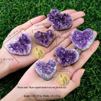 ZHIYUXI Amethyst Crystals and Healing Stones Gems Rocks Purple Room Decor Gemstones Gem Stones Heart Shaped Crystal Cluster Heart Gifts Amethyst Stones Geodes 1.2-1.6" Raw Protection Crystals