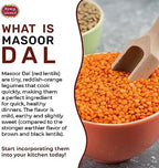 Masoor Dal 2 Pound Bag (32 oz) - Red Lentils Split - All Natural By Spicy World