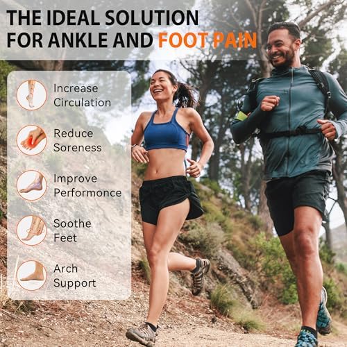 Ankle Compression Socks 6 Pairs for Men & Women, Low Cut Running Socks for Sports & Workouts with Ankle Support