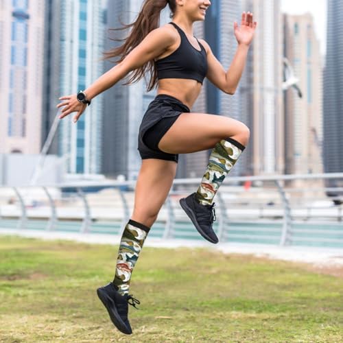 Compression Socks For Women & Men Circulation 15-20 Mmhg Knee High Nursing Travel Running Athletic Flight