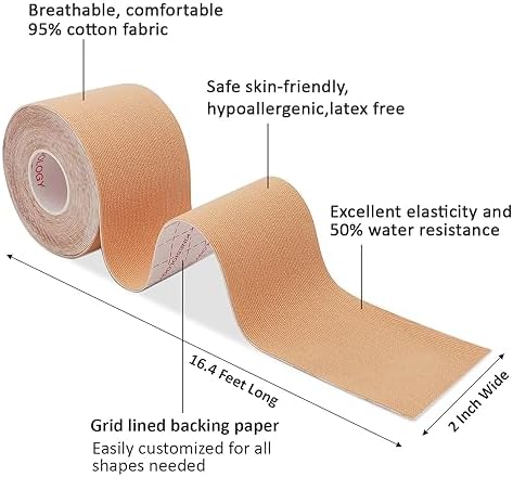 Kinesiology Tape 6 Rolls (5cm x 5m) - Elastic Therapeutic Sports Tape for Sports, Exercise, Pain Relief and Injured Muscle Support, Waterproof, Breathable & Latex Free (Mix)
