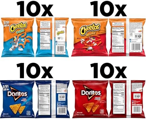 Frito-Lay Doritos & Cheetos Mix Variety Pack, 2.42 Pounds, (Pack of 40)