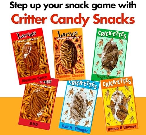 HotLix Crick-ettes & Larvets Edible Bugs (6-Pack) | Real Flavored Dried Insects in 6 Flavors | Edible Larvae & Crickets to Eat | Unique Snacks for Adults | Exotic Bugs to Eat