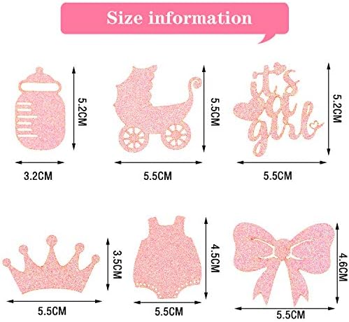 48 Pieces Baby Shower Cupcake Toppers for Girls Glitter Pink Baby Girl Food Picks Baby Shower Toothpicks for Girls Birthday Cake Decorations Party Favors Supplies
