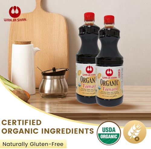 Wan Ja Shan Organic Gluten Free Soy Sauce - Tamari Sauce. 1 Liter (33.8oz) (1 Liter)