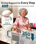 ONTHEWEI Bed Rails for Elderly Adults Safety, with Double Non-Slip Handle & Storage Pouch, Fits Most Bed Sizes, Bed Assist Rails for Seniors and Post-Surgery,Reduce Falls & Support Independence