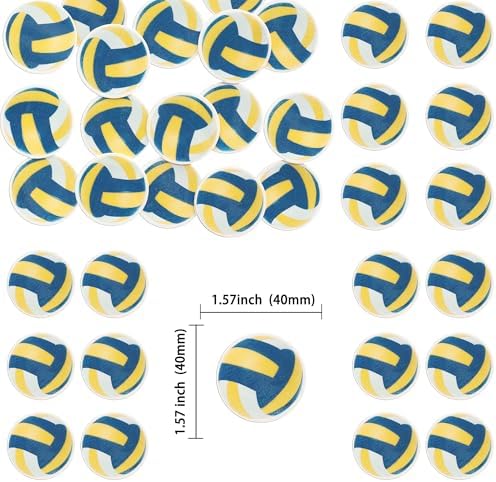 Gyufise 50Pcs Wafer Paper Volleyball Cupcake Toppers Edible Sports Ball Cupcake Picks for Volleyball Theme Baby Shower Kids Birthday Party Cake Decorations Supplies