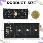Knana 2Pcs Tarot Card Holder Linen Tarot Bag with Sun Moon Pattern Tarot Accessories Tarot Card Bag