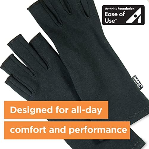 IMAK Compression Arthritis Gloves - Fingerless, Support for Joint Pain & Circulation, Unisex, Compression Gloves