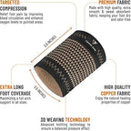 Copper Arch Support for Plantar Fasciitis. 2 Half Socks/Sleeve Compression Brace for Women and Men. Orthotics Feet Pain Aid Fit for Flat/High/Fallen Arches, Foot Care (Copper)