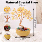 Runyangshi Citrine Tree of Life - Natural Crystal Gemstone Tree for Feng Shui, Money, Luck, Home Decor, with Spiritual Gifts for Women Men