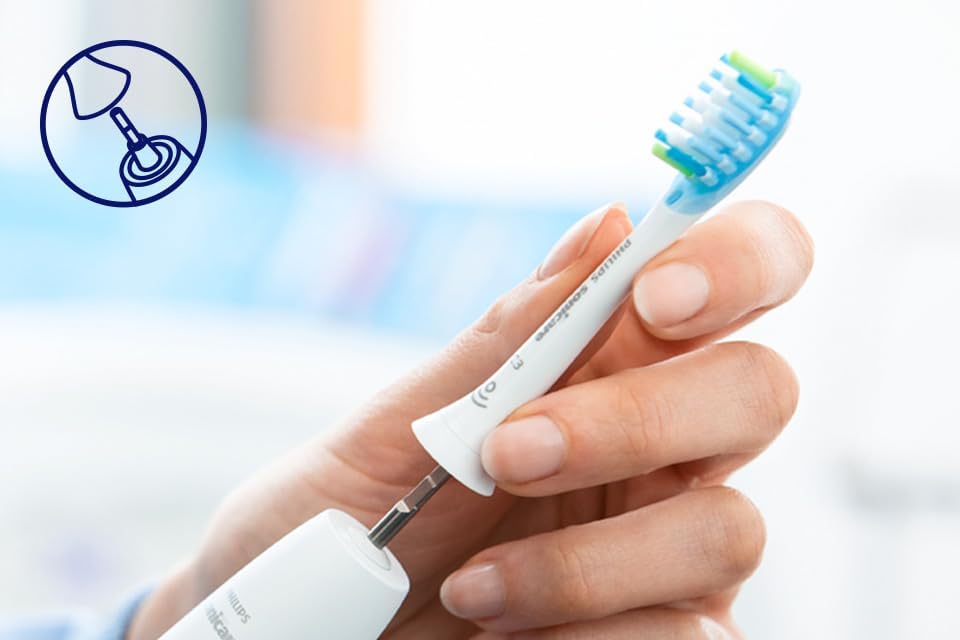 Philips Sonicare Original C3 Premium Plaque Defence Standard Sonic Toothbrush Heads - 4 Pack in White (Model HX9044/17)