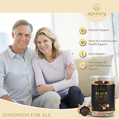 Homtiem Black Garlic 8.82 Oz (250g.), 3 Pack, Whole Black Garlic Fermented for 90 Days, Super Foods, Non-GMOs, Non-Additives, High in Antioxidants, Ready to Eat for Snack Healthy, Healthy Recipes