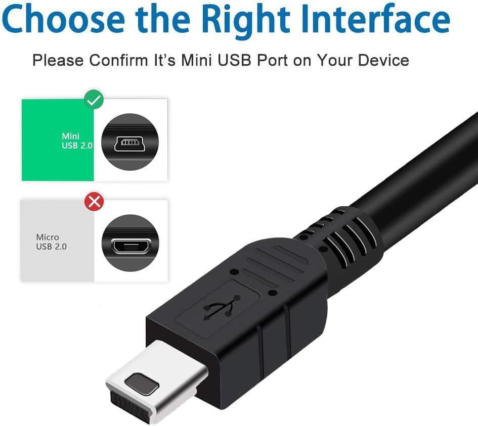 3FT Charger Cable Cord for OneTouch Verio IQ Blood Glucose Monitoring System Meter(Not for OneTouch Verio Flex Models), PS3 Controller, MP3, Dash Cam, Garmin GPS USB A to Mini-b Data Transfer Cable