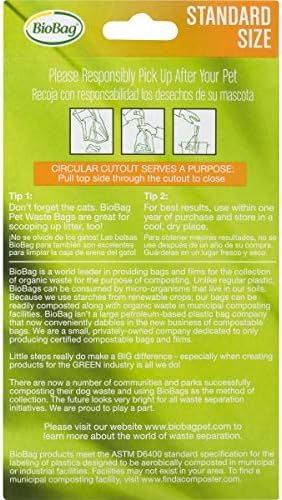 BioBag Compostable Pet Waste Bags, Standard Size, 50 Count (187105-4) (Pack of 4)