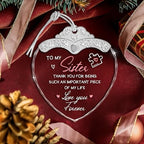 Glass Ornament - Gifts from Sister Brother - to My Sister - Unique Birthday Present for Sister - Birthday Gift Idea - Sentimental Keepsake - Wine Bottle Decor
