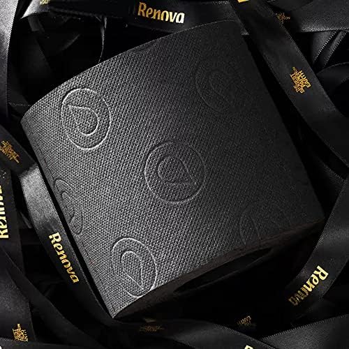 Renova Toilet Roll - Black, 6 Count (Pack of 1)