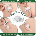 100 Pcs Clear Waterproof Ear Stickers, Covers for Swimming, Disposable Ear Protectors, 1.7x2.7 Inches, Shower Ear-Covers for Bathing Swimming Shower Surfing Snorkeling and More