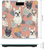 French Bulldog Print Scale for Body Weight Highly Accurate Digital Bathroom Body Scale Bright LCD Display & Large Clear Numbers Tempered Glass Safe Rounded Corners for Home Use