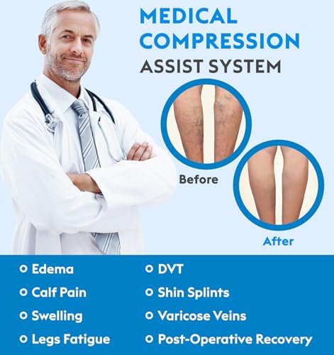 MGANG® 20-30 mmHg Compression Socks, Knee High Compression Stocking for Men and Women, Closed Toe, for Varicose Veins, DVT, Swelling, Edema, Shin Splints, Black XX-Large