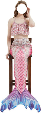 LVTFCO Adult Fishtail Princess Dress 3-piece Set， Halloween Top And Pants Beachwear Mermaid Stage Costumes