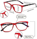 SIGVAN Ladies Reading Glasses Blue Light Blocking Spring Hinge Fashion Pattern Print Eyeglasses for Women