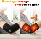 Heated Arm Massager Elbow Brace for Tendonitis Tennis Elbow Pain Relief, Portable Heating Pad Sleeve with Massage and Compression Support for Cubital Tunnel Ulnar Nerve