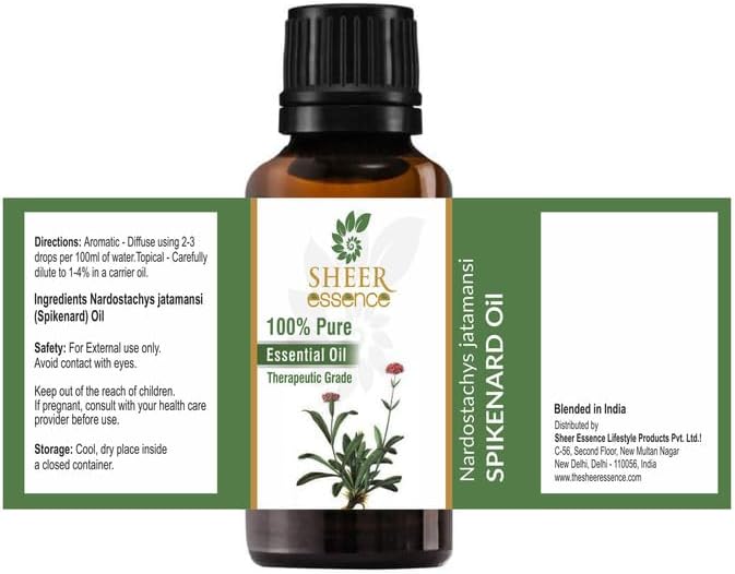 Spikenard Oil -(Nardostachys Jatamansi)- Essential Oil 100% Pure Natural Undiluted Uncut Therapeutic Grade Oil 1.69 Fl.OZ
