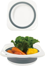 Portable Collapsible Wash Basin, Foldable Dish Tub Space-Saving for Kitchen, Camping, Travel, Laundry, Bottles (Gray 1 Pack)