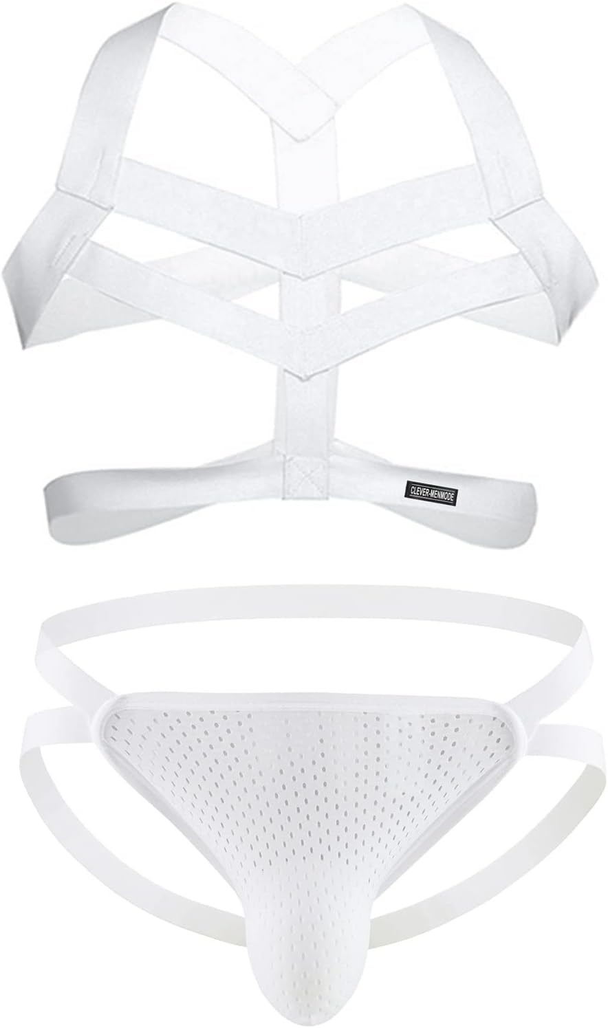 Men'S Bikini Panties Sexy Elastic Body Chest Harness Jockstrap Lingerie Set Shoulder Chest Belt With G String